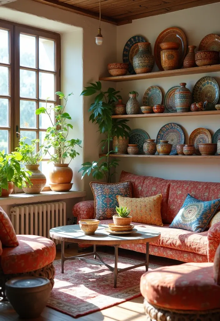 27 Mexican Interior Design Living Room Ideas That Feel Vibrant and Colorful - 8. Colorful Pottery and Ceramics