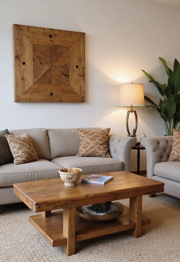 27 Real Living Room Ideas That Feel Authentic and Lived In - 10. Warm Wood Accents