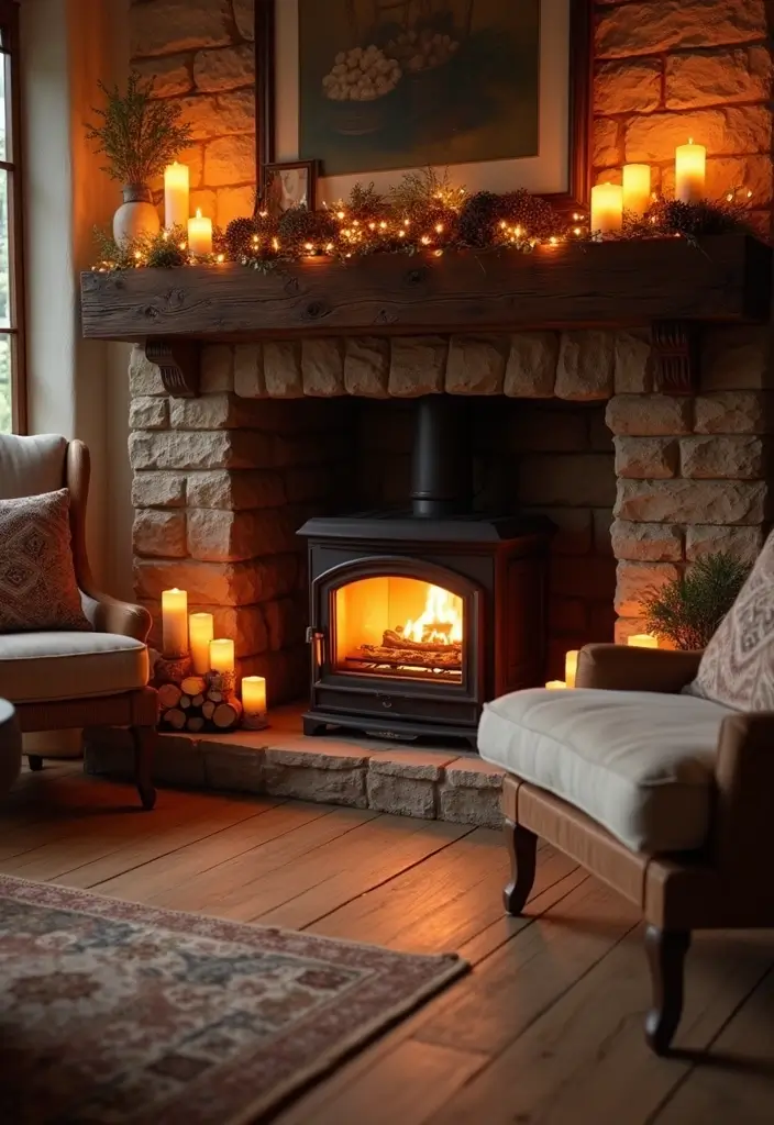 27 Small Cozy Living Room Ideas That Feel Warm and Welcoming - 12. Cozy Fireplace