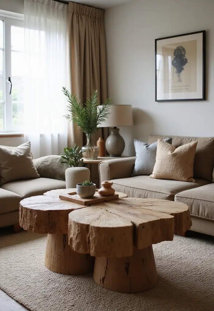 27 Small Cozy Living Room Ideas That Feel Warm and Welcoming - 21. Unique Coffee Tables