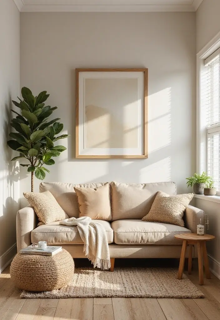 27 Small Cozy Living Room Ideas That Feel Warm and Welcoming - 24. Warm Neutral Palettes