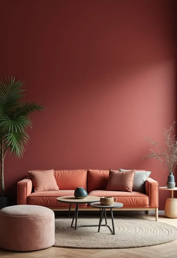 27 Small Cozy Living Room Ideas That Feel Warm and Welcoming - 7. Bold Accent Walls