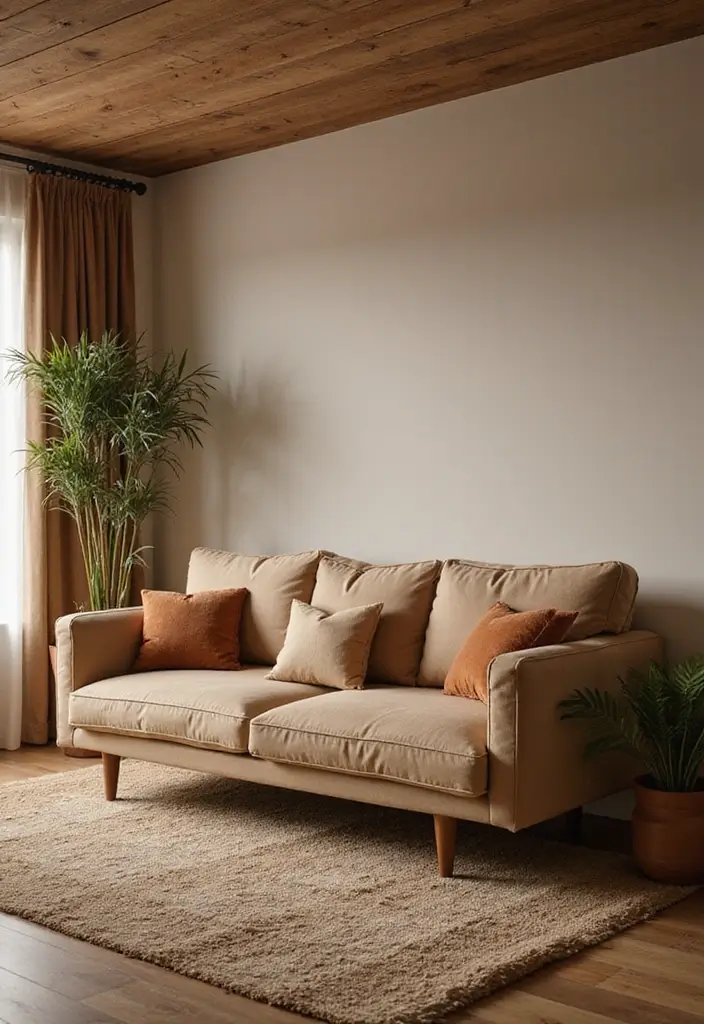 27 Small Sectionals for Small Living Room Ideas That Fit Perfectly - 18. Earthy Tones