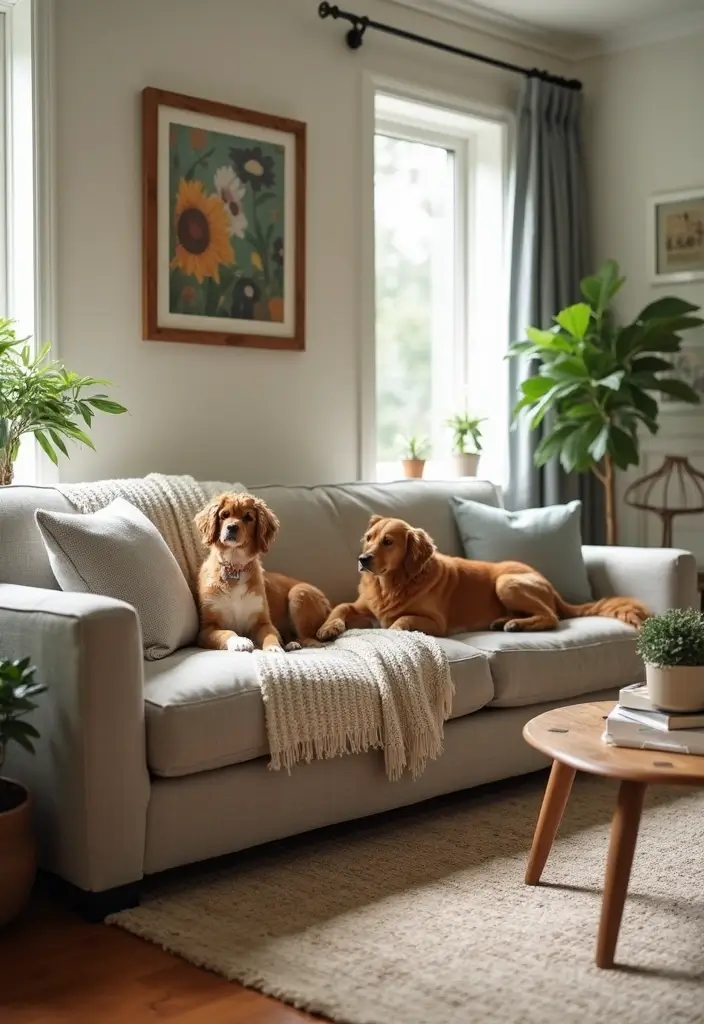 27 Small Sectionals for Small Living Room Ideas That Fit Perfectly - 26. Pet-Friendly Choices