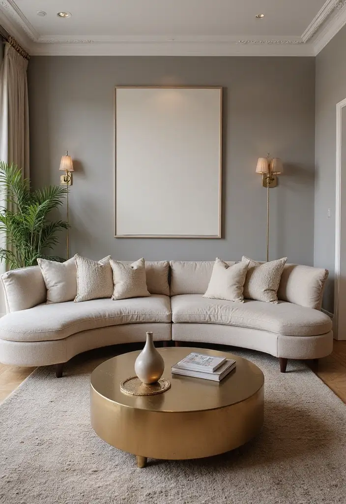 27 Small Sectionals for Small Living Room Ideas That Fit Perfectly - 4. Curved Elegance