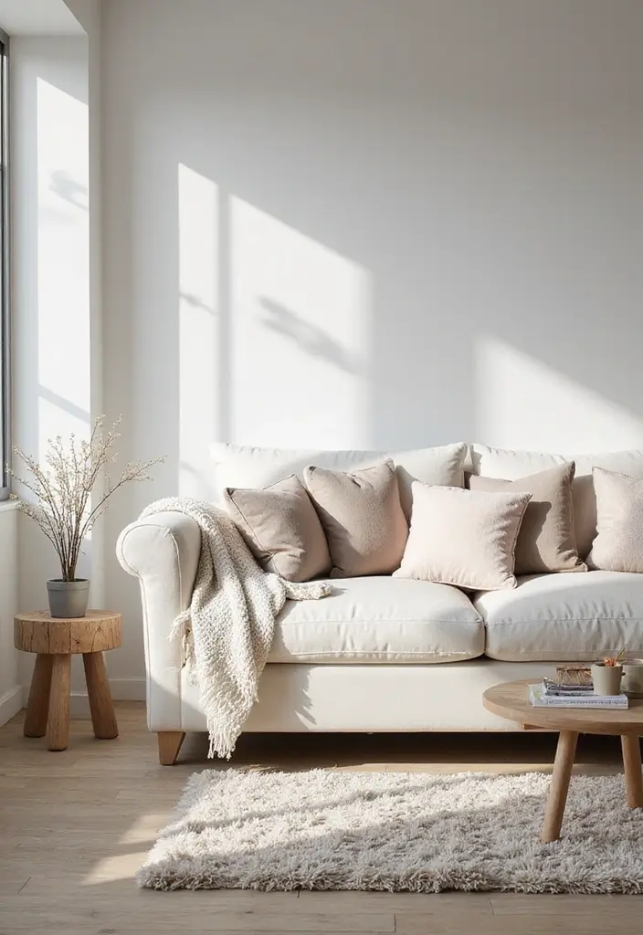 27 White Modern Living Room Ideas That Feel Bright and Minimal - 1. A Cozy White Haven