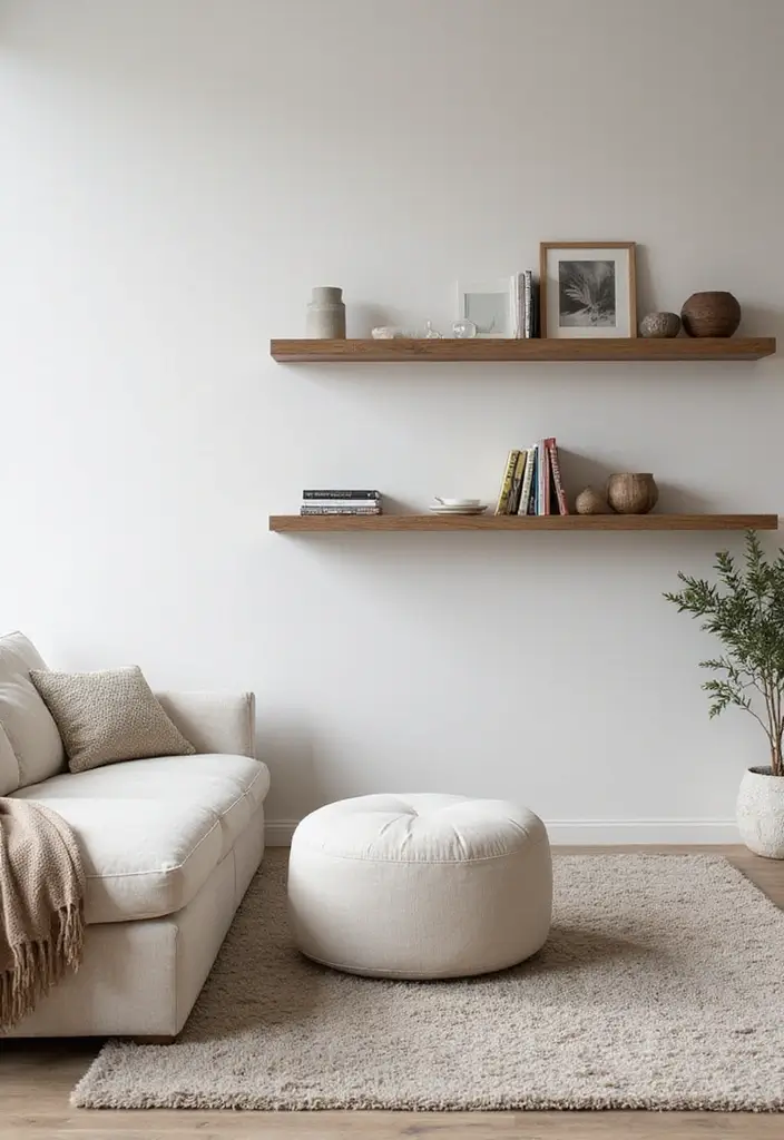 27 White Modern Living Room Ideas That Feel Bright and Minimal - 13. Smart Storage Solutions