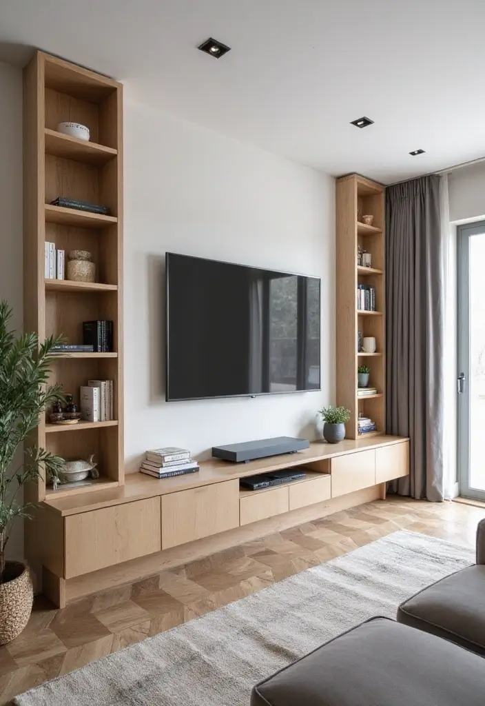 27 White Modern Living Room Ideas That Feel Bright and Minimal - 17. Built-In Furniture