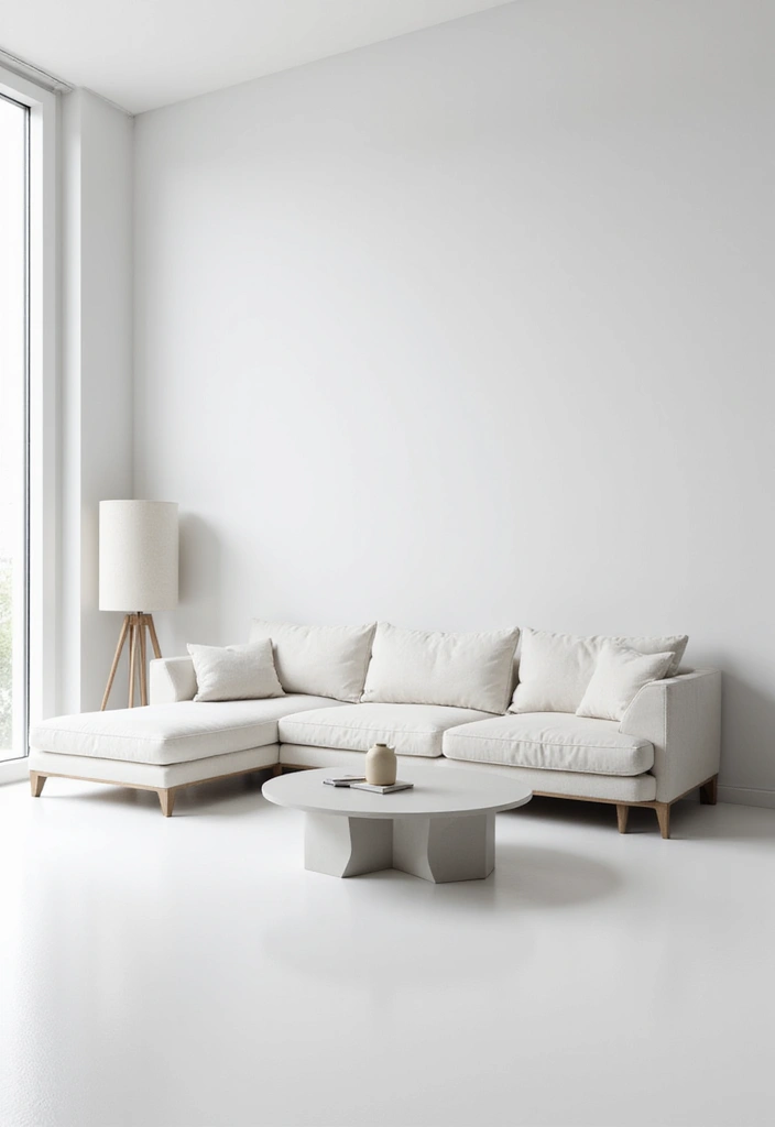 27 White Modern Living Room Ideas That Feel Bright and Minimal - 3. Minimalist Furniture Selection