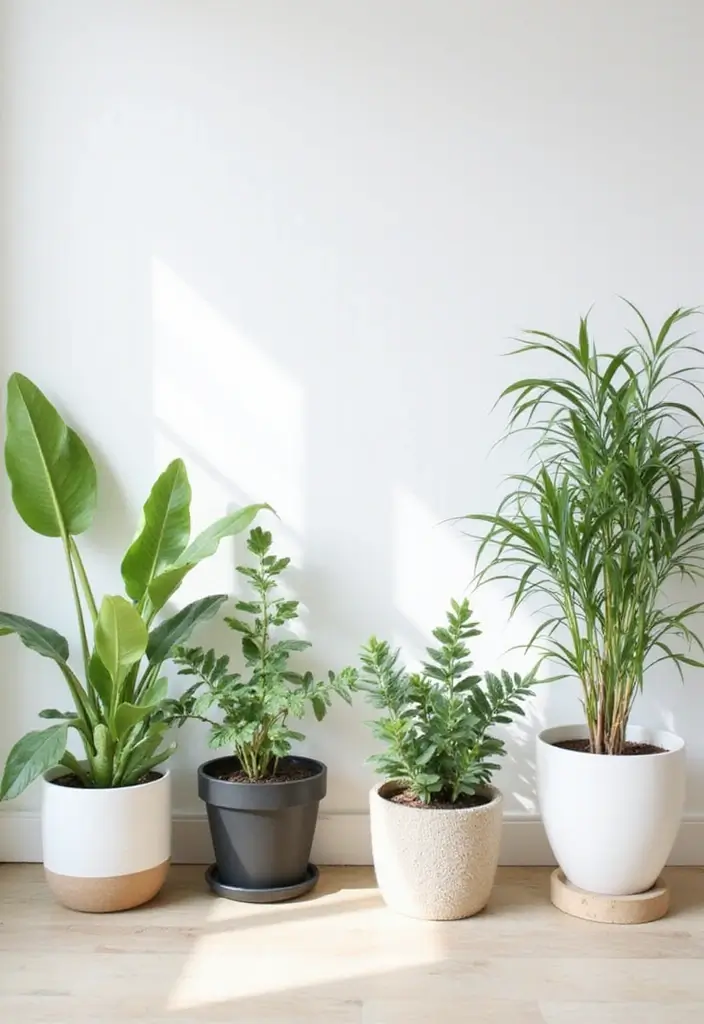 27 White Modern Living Room Ideas That Feel Bright and Minimal - 6. Greenery and Indoor Plants