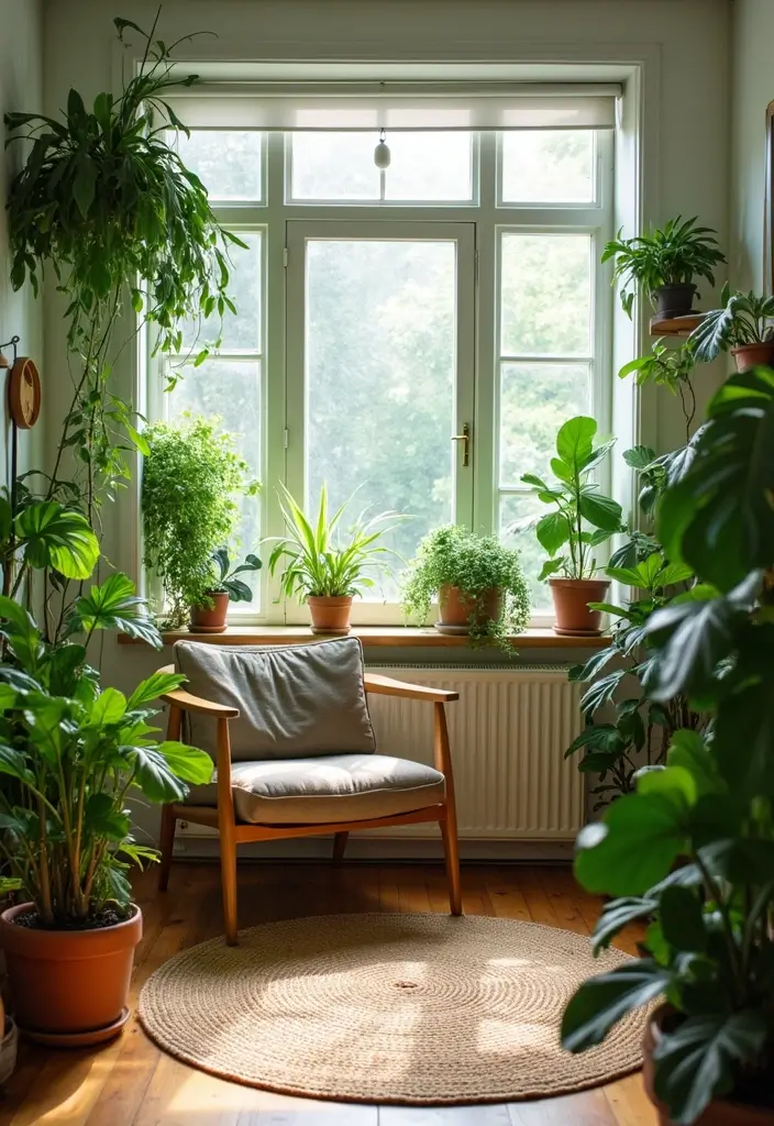 28 Bedroom With Living Room Combo Ideas That Save Space Beautifully - 14. Greenery for Freshness