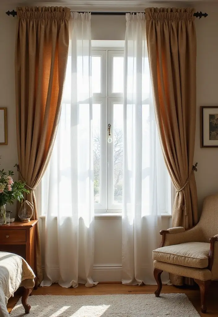 28 Bedroom With Living Room Combo Ideas That Save Space Beautifully - 15. Stylish Curtains for Added Privacy