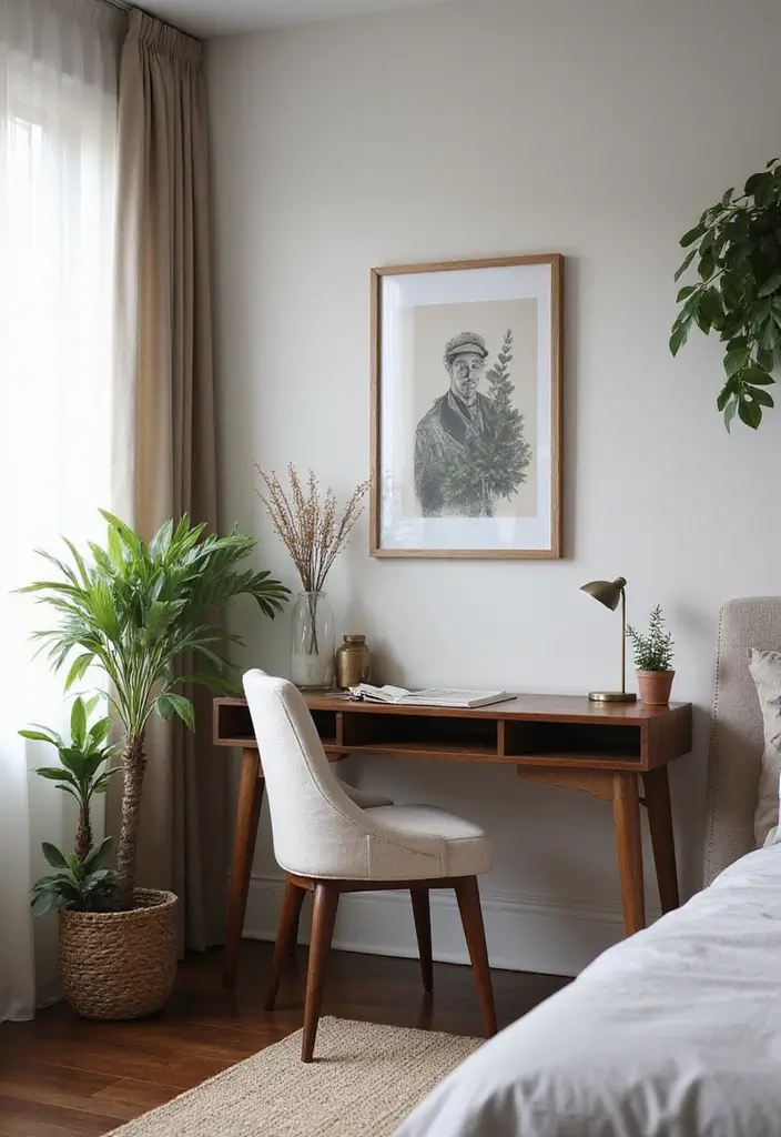 28 Bedroom With Living Room Combo Ideas That Save Space Beautifully - 3. Integrated Office Space