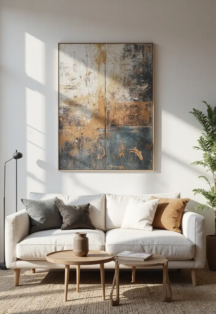 28 Black and White Wall Art Living Room Ideas That Feel Classic and Bold - 19. Textured Canvas: Adding Dimension