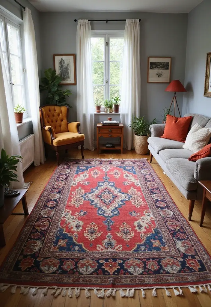 28 Floor Carpet Living Room Ideas That Add Texture and Warmth - 12. Bohemian Style Rugs