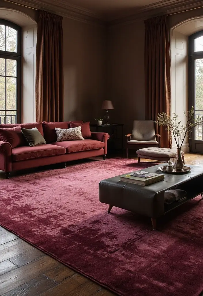 28 Floor Carpet Living Room Ideas That Add Texture and Warmth - 17. Luxurious Velvet Rugs