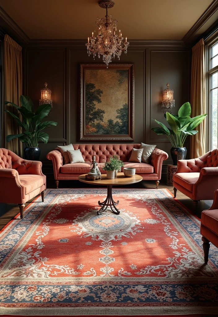 28 Floor Carpet Living Room Ideas That Add Texture and Warmth - 25. Vintage Persian Rugs