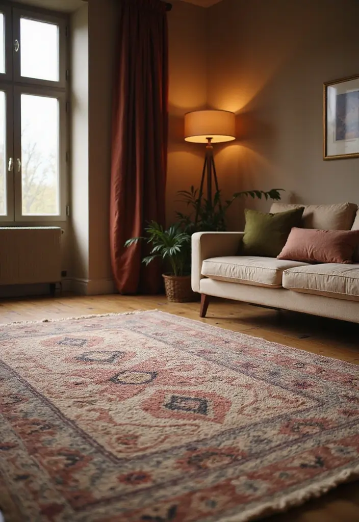 28 Floor Carpet Living Room Ideas That Add Texture and Warmth - 3. Wool Rugs for Insulation