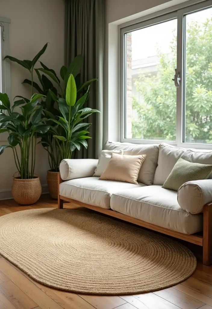 28 Floor Carpet Living Room Ideas That Add Texture and Warmth - 5. Bamboo Area Rugs