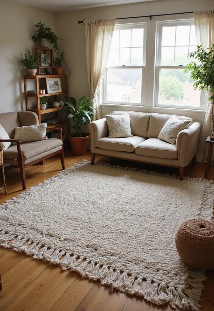 28 Floor Carpet Living Room Ideas That Add Texture and Warmth - 9. Macramé Carpets