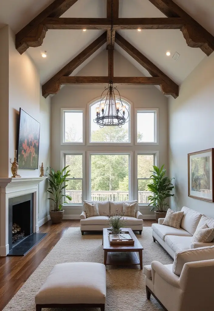 28 High Ceiling Living Room Ideas That Feel Open and Grand - 12. Architectural Features