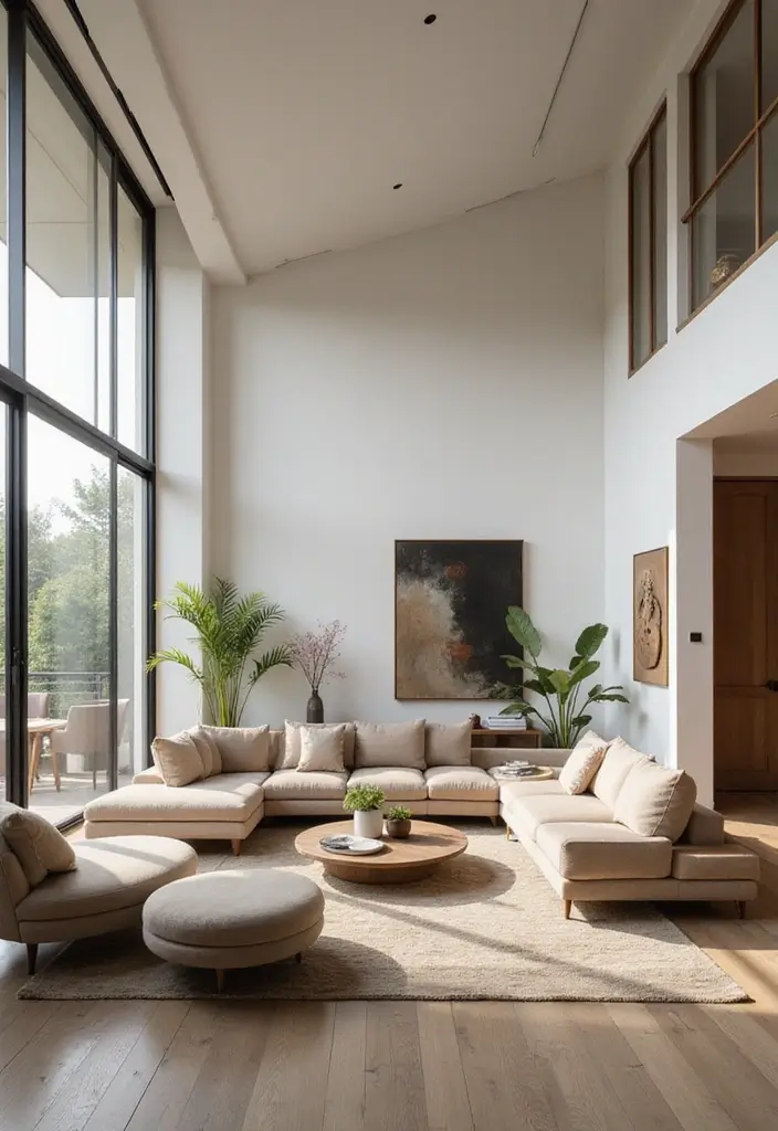 28 High Ceiling Living Room Ideas That Feel Open and Grand - 26. Floating Furniture Arrangements