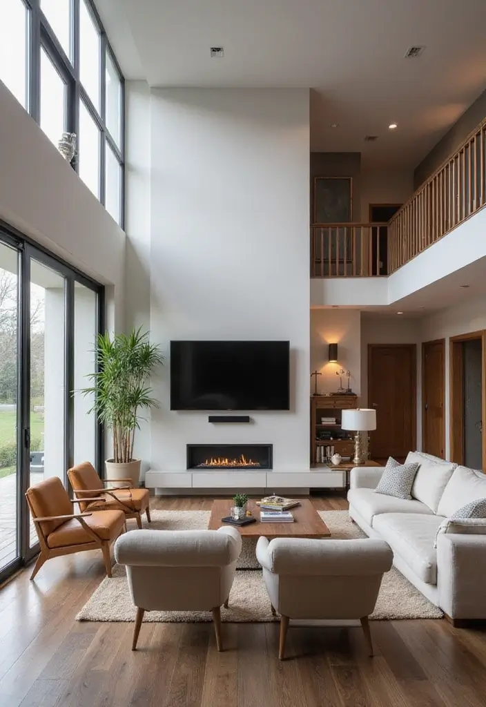 28 High Ceiling Living Room Ideas That Feel Open and Grand - 27. Smart Home Technology