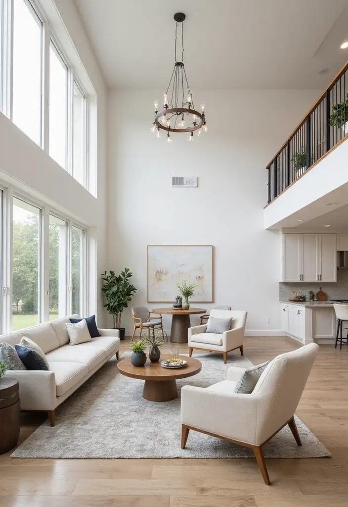 28 High Ceiling Living Room Ideas That Feel Open and Grand - 3. Open Concept Living Room