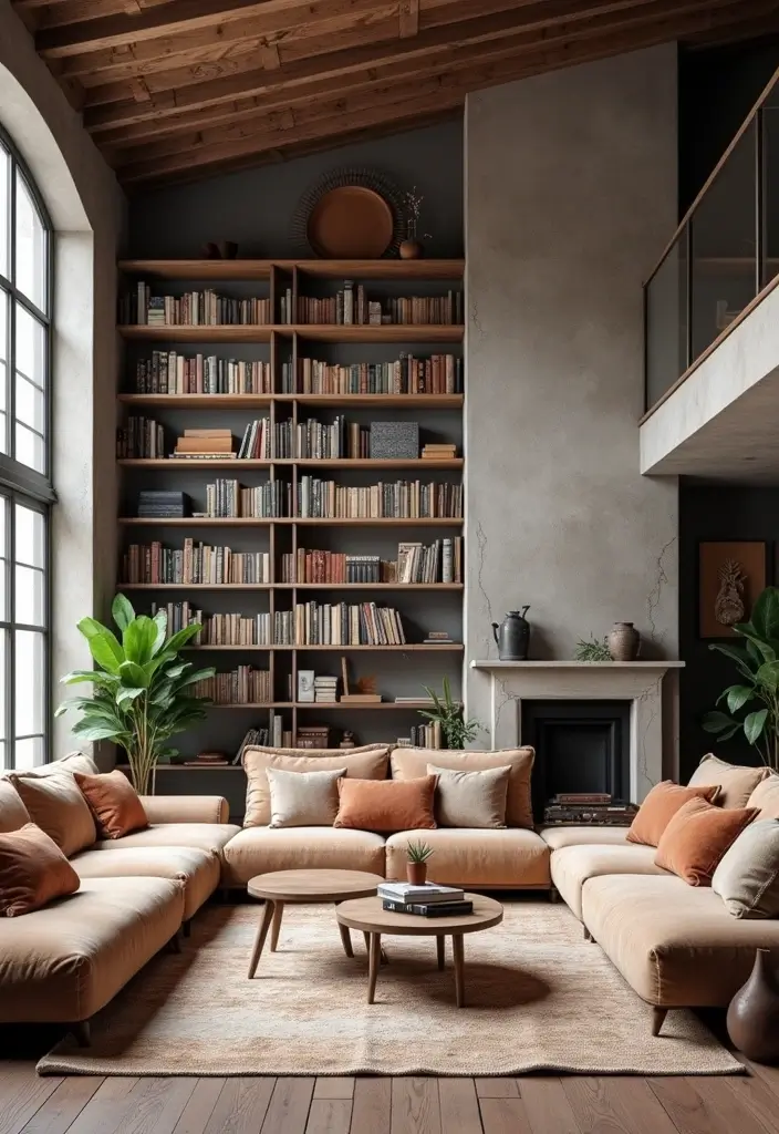 28 High Ceiling Living Room Ideas That Feel Open and Grand - 6. Cozy Loft Vibes
