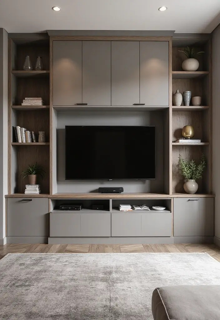 28 Large Living Room TV Wall Ideas That Feel Impressive and Modern - 15. Seamless TV Integration