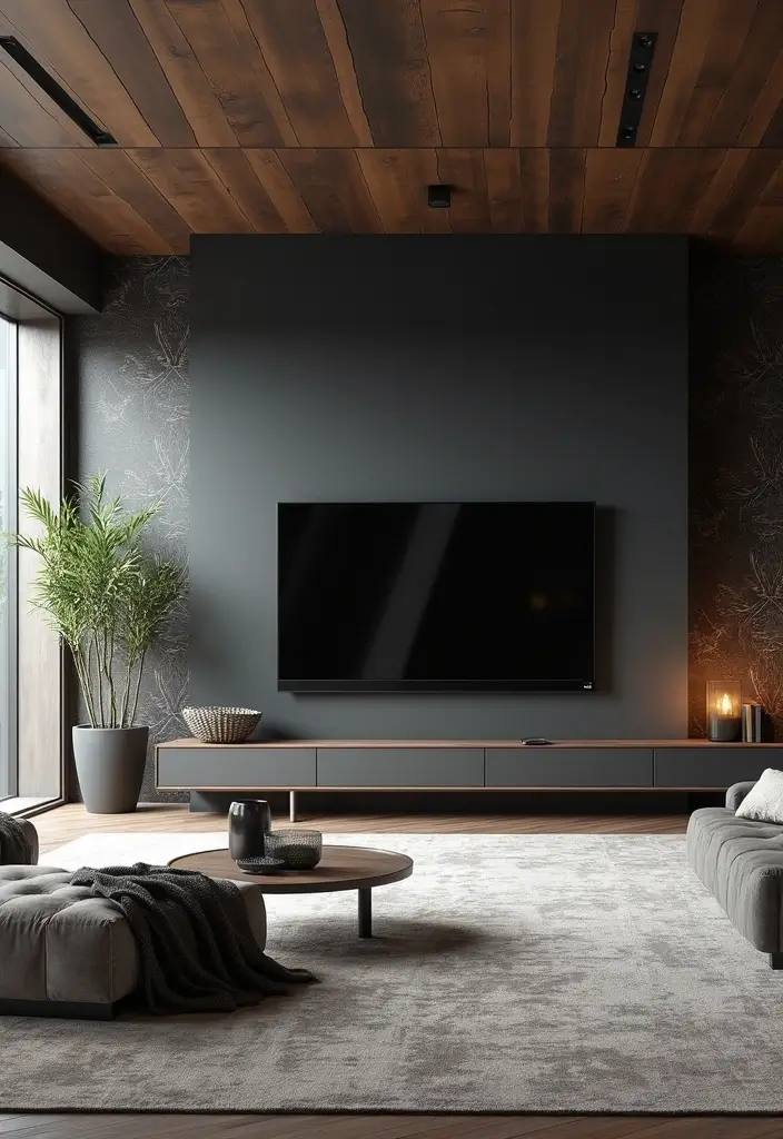 28 Large Living Room TV Wall Ideas That Feel Impressive and Modern - 2. Bold Accent Wall