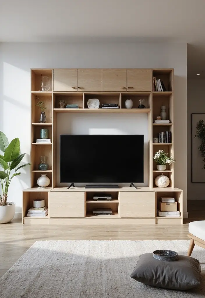 28 Large Living Room TV Wall Ideas That Feel Impressive and Modern - 9. Customizable Modular Units