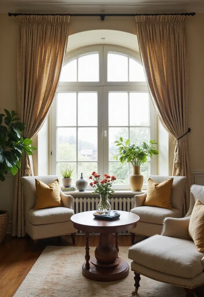 28 Living Room Addition Ideas That Expand Space Beautifully - 17. Window Treatments