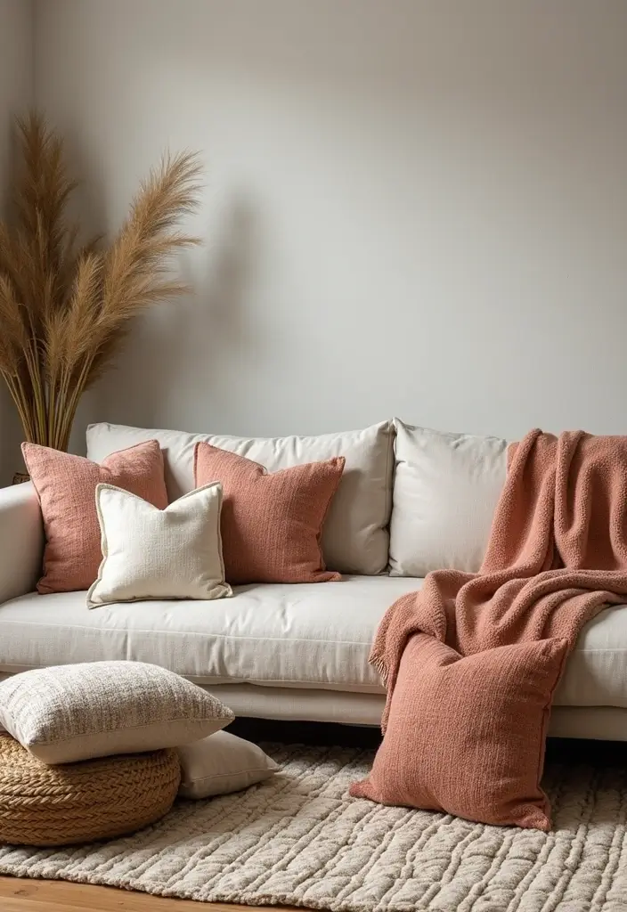 28 Living Room Addition Ideas That Expand Space Beautifully - 22. Cozy Throws and Pillows