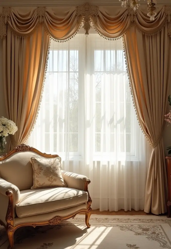 28 Living Room Sheer Curtain Ideas That Soften Light Perfectly - 12. Sheer Curtains with Embroidery