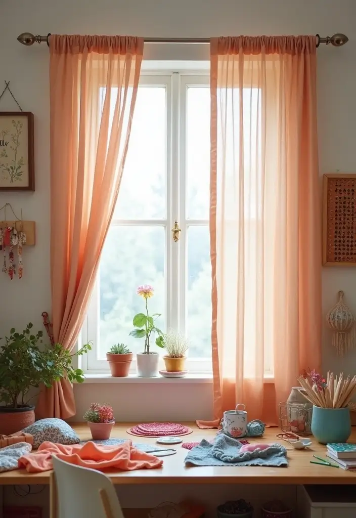 28 Living Room Sheer Curtain Ideas That Soften Light Perfectly - 17. DIY Sheer Curtains