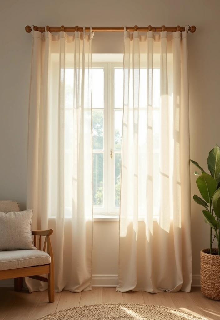 28 Living Room Sheer Curtain Ideas That Soften Light Perfectly - 3. Linen Love