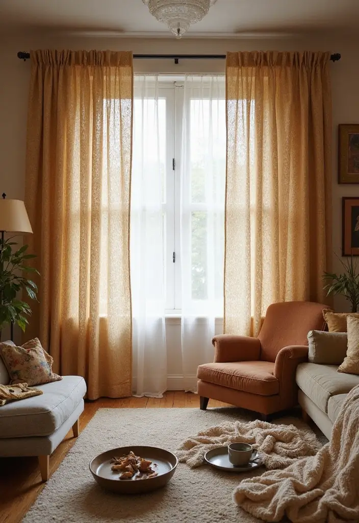 28 Living Room Sheer Curtain Ideas That Soften Light Perfectly - 9. Textured Sheer Fabrics