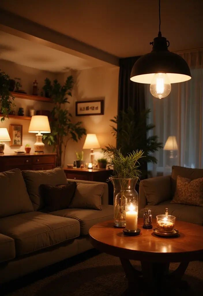 28 Small Cosy Living Room Ideas That Feel Inviting and Peaceful - 10. Create a Cozy Atmosphere with Lighting