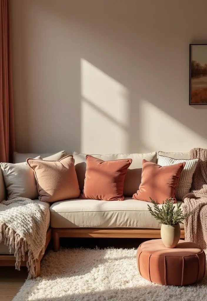 28 Small Cosy Living Room Ideas That Feel Inviting and Peaceful - 4. Layer Textures for Comfort