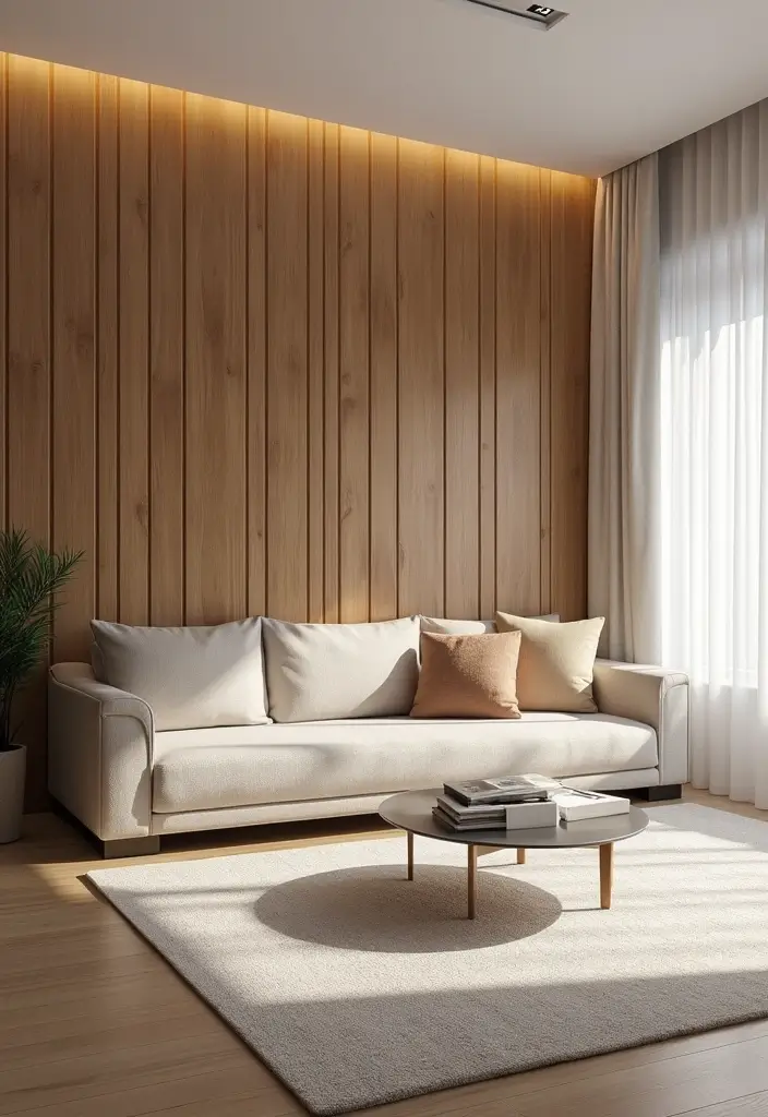 29 Clean Aesthetic Living Room Ideas That Feel Fresh and Minimal - 14. Textured Accent Walls