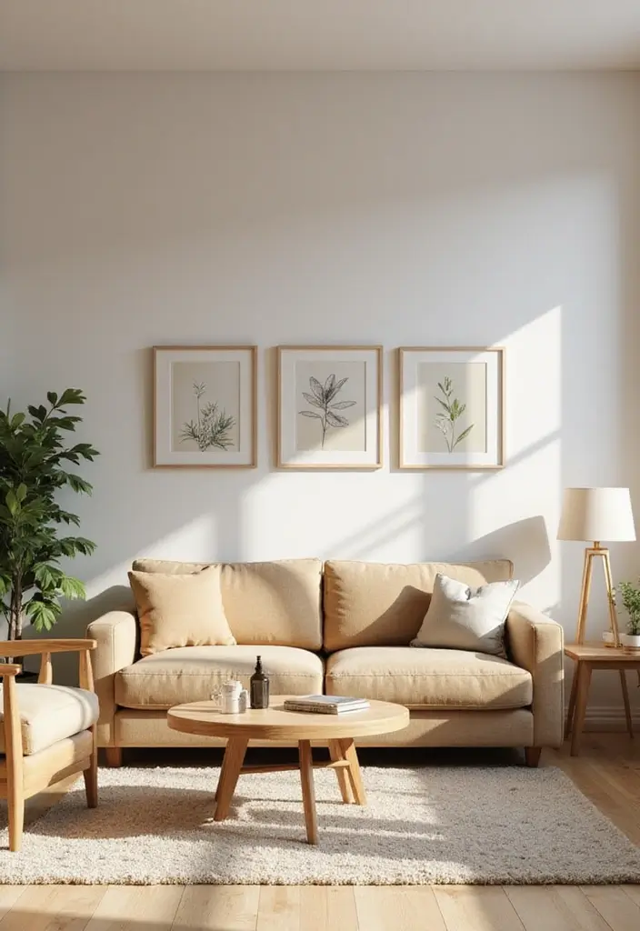 29 Clean Aesthetic Living Room Ideas That Feel Fresh and Minimal - 18. Light Wood Accents