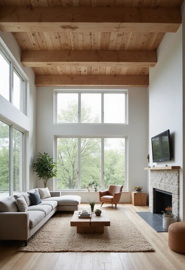 29 Clean Aesthetic Living Room Ideas That Feel Fresh and Minimal - 24. Highlighting Architectural Features