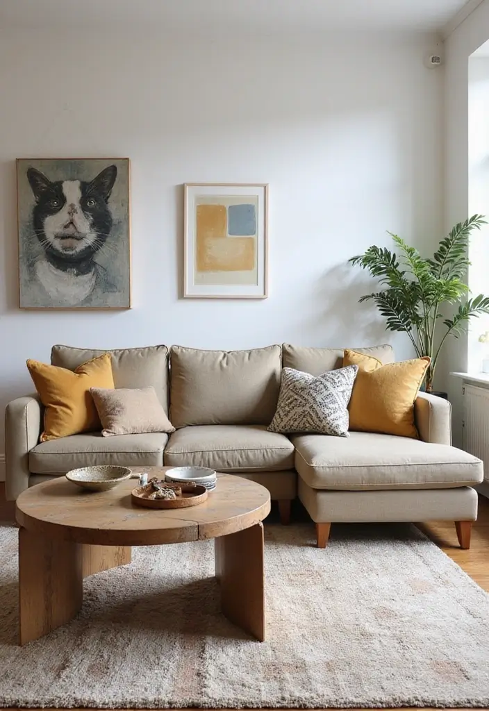 29 Clean Aesthetic Living Room Ideas That Feel Fresh and Minimal - 26. Vintage Finds in a Modern Space