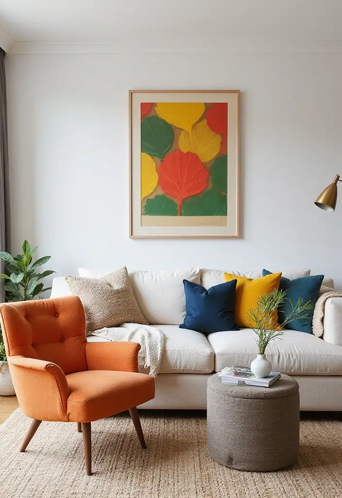 29 Clean Aesthetic Living Room Ideas That Feel Fresh and Minimal - 29. Personalize with Color Accents