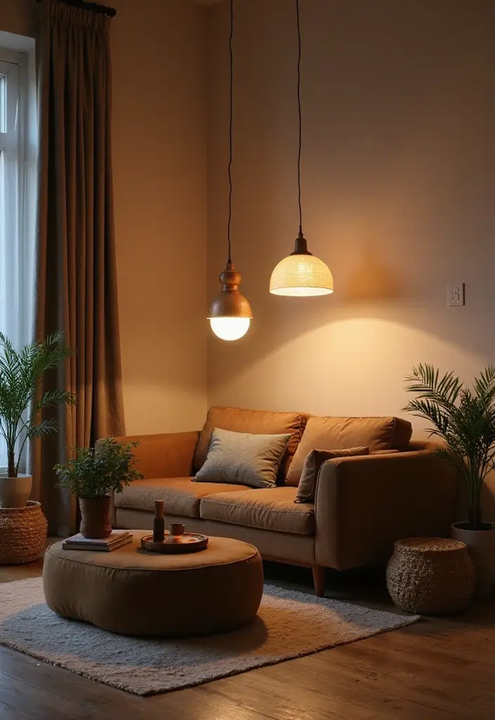 29 Clean Aesthetic Living Room Ideas That Feel Fresh and Minimal - 8. Cozy Yet Clean Lighting