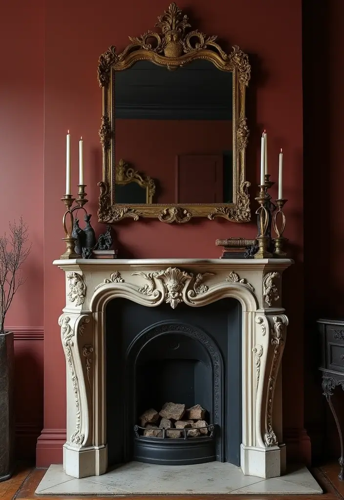 29 Dark Victorian Living Room Ideas That Feel Moody and Historic - 14. Sophisticated Fireplaces