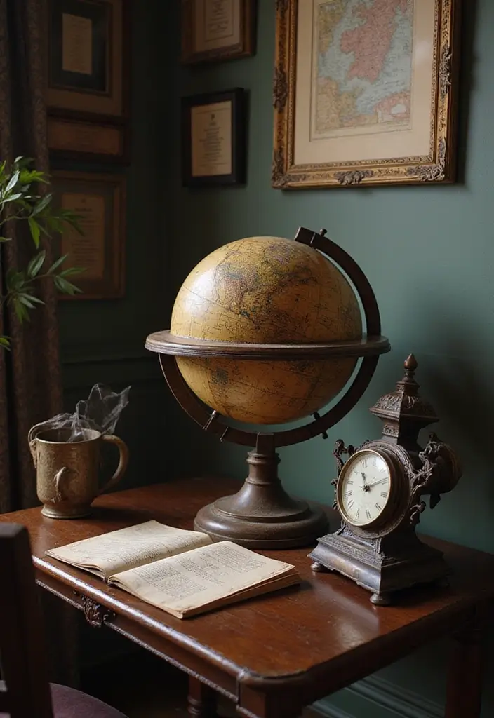 29 Dark Victorian Living Room Ideas That Feel Moody and Historic - 19. Historical Artifacts