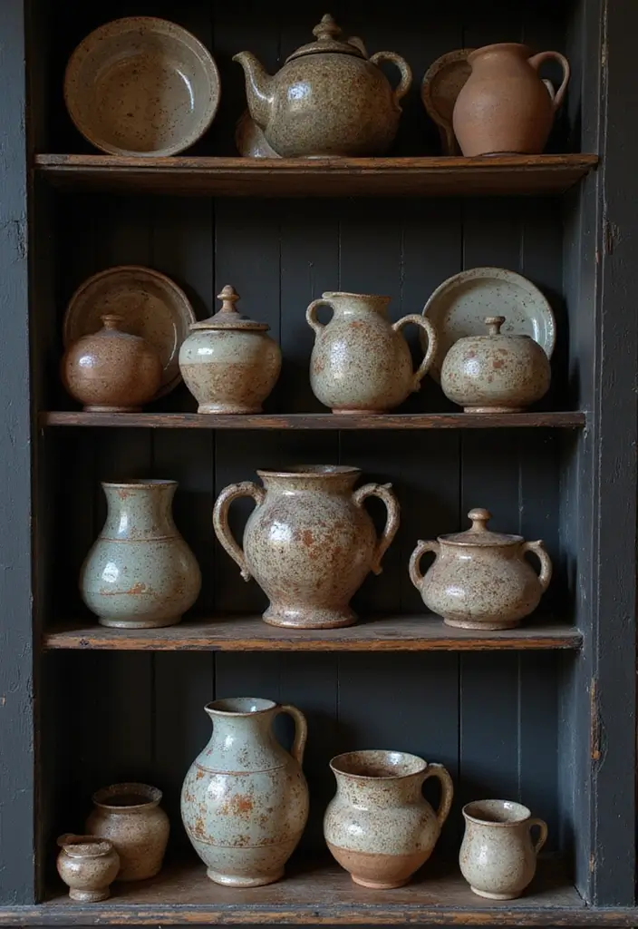 29 Dark Victorian Living Room Ideas That Feel Moody and Historic - 24. Artisanal Pottery