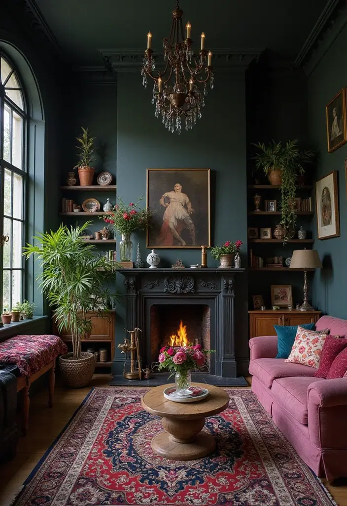 29 Dark Victorian Living Room Ideas That Feel Moody and Historic - 27. Colorful Accents